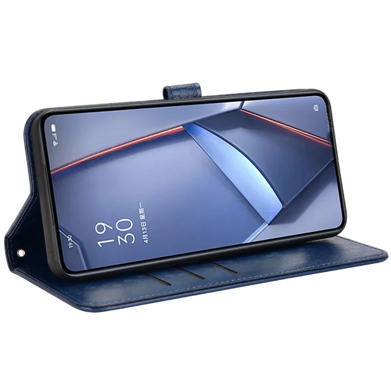 For Infinix Hot 12 4G Mobile Phone Wallet Case Dot Pattern Imprinted PU Leather Stand Phone Cover - Sapphire