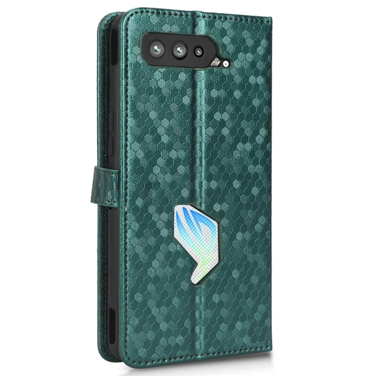 Custodia Per Motivi Punti Per Asus Rog Telefono 5, Portafoglio Per il Portafoglio di Cuoio PU Ben Protetto Per Telefono - Verde