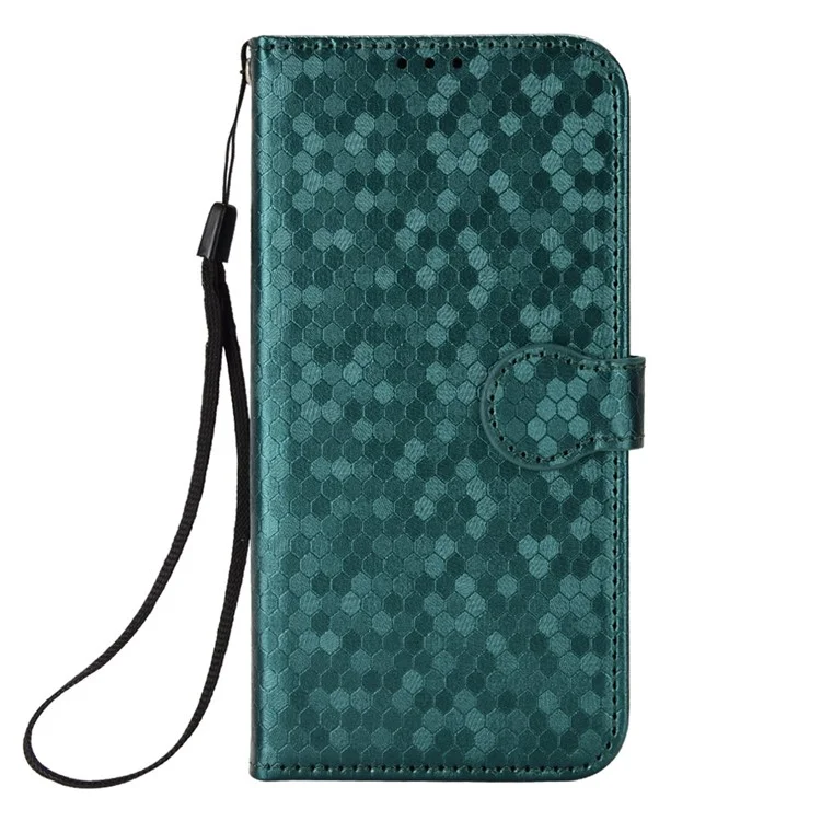 Per Motorola Moto G52 4G / G82 5G / G71s 5G Dot Pattern Imprinted PU Leather Case Stand Wallet Folio Flip Phone Cover - Verde