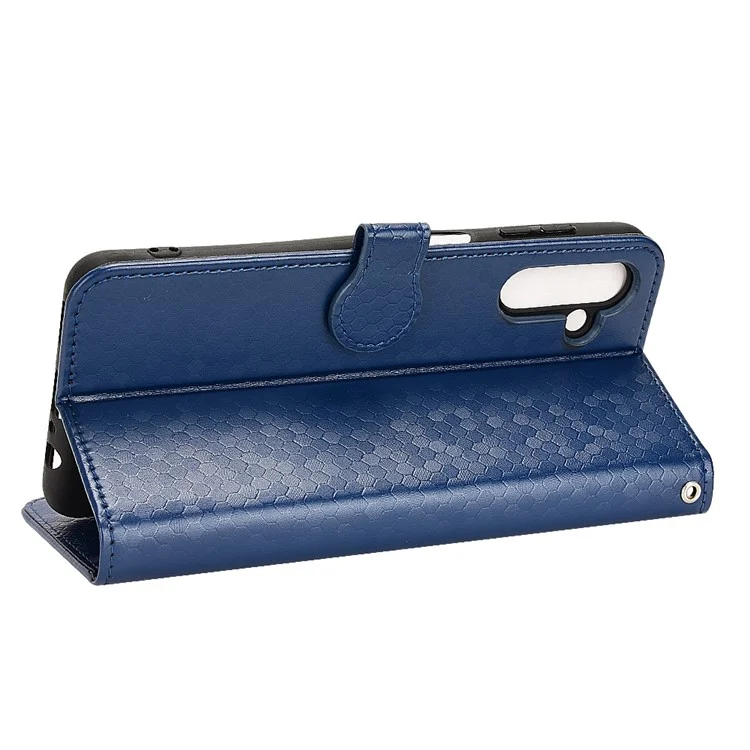 Para Samsung Galaxy A13 5G / A04s 4G (164,7 x 76,7 x 9,1 Mm) Follio Flip PU Caso de Couro Padrão de Ponto Impressido Phone Stand Cobert - Safira