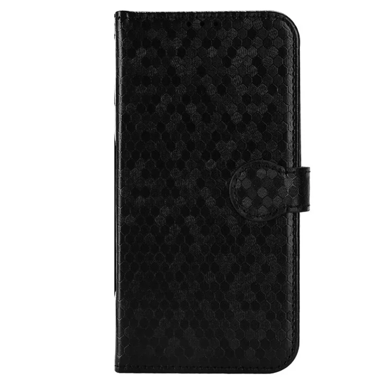 Dot Pattern Imprinted Phone Cover for OnePlus Nord 2 5G, Full Protection PU Leather Viewing Stand Wallet Case - Black