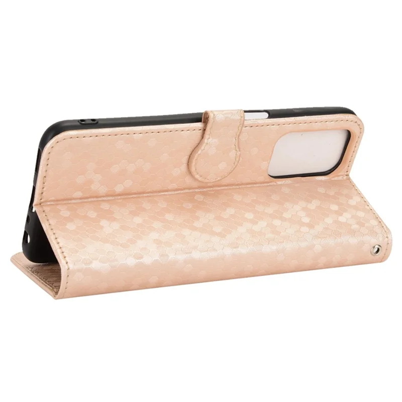 Für OnePlus Nord N200 5G Folio Flip Wallet Hülle Dot Muster Eingeprägter PU Lederständer Gut Geschützt - Roségold