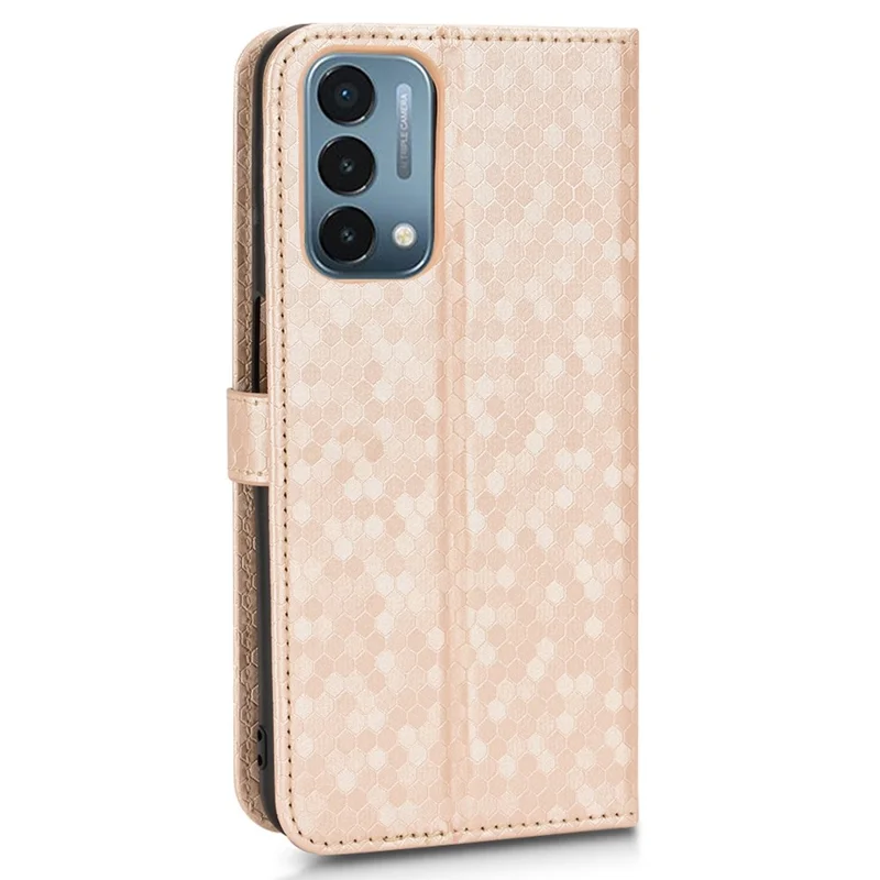 Für OnePlus Nord N200 5G Folio Flip Wallet Hülle Dot Muster Eingeprägter PU Lederständer Gut Geschützt - Roségold