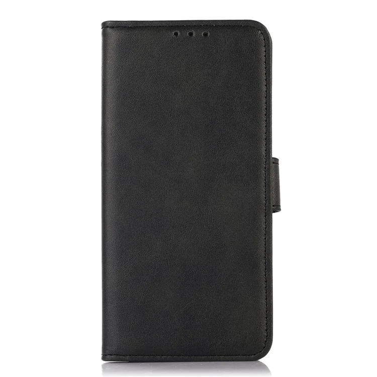 For OnePlus 10T 5G / Ace Pro 5G Anti-collision Magnetic Clasp Cowhide Textured Phone Wallet Case PU Leather Flip Cover Viewing Stand - Black
