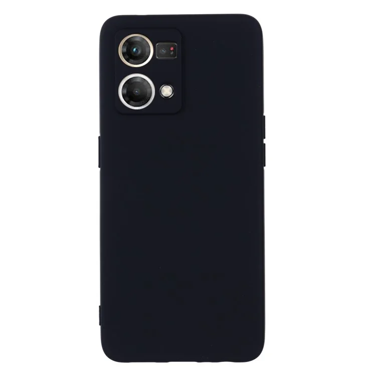 Жидкокристаллический силиконовый чехол для Oppo Reno7 4G / F21 Pro 4G, утолщенный дизайн, мягкая микрофибровая подкладка, защита от царапин, защитный чехол - черный