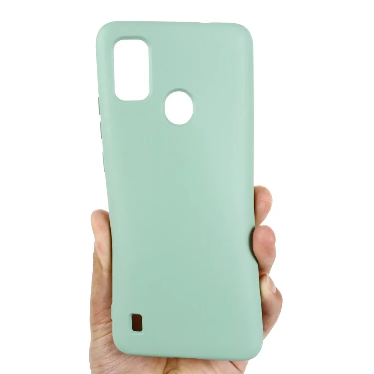 Liquid Silicone Phone Case for ZTE Blade A51, Thickening Design Soft Microfiber Lining Cushion Cellphone Guard Protective Cover - Green