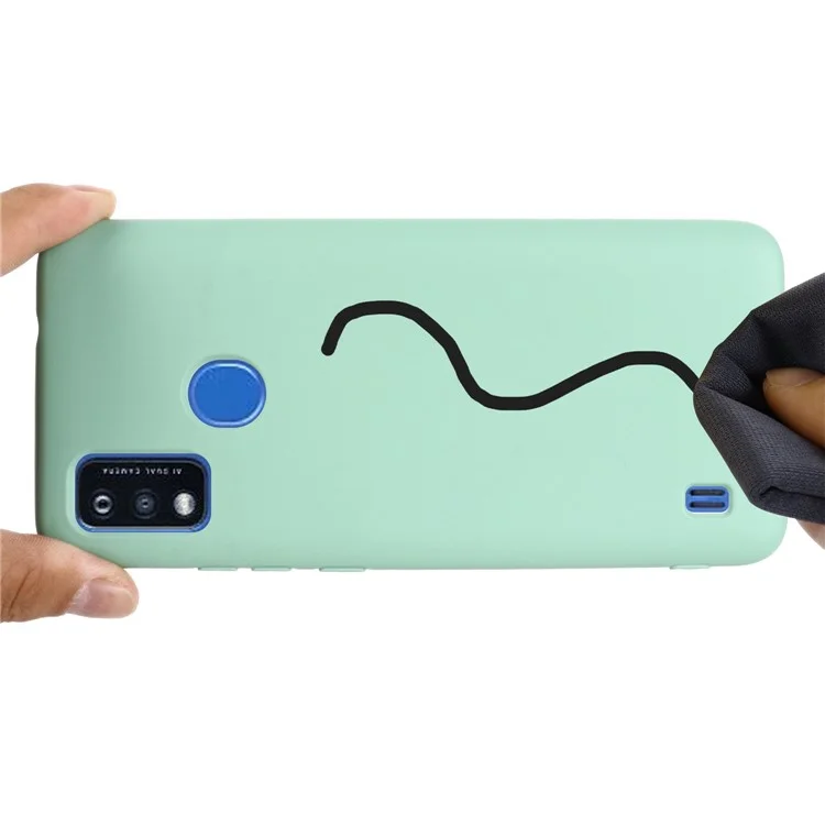 Liquid Silicone Phone Case for ZTE Blade A51, Thickening Design Soft Microfiber Lining Cushion Cellphone Guard Protective Cover - Green