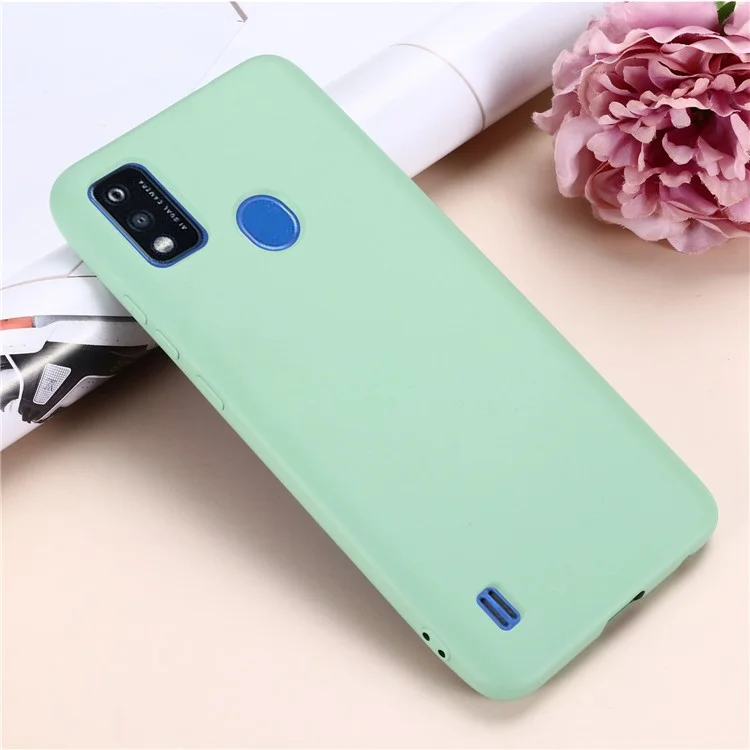 Liquid Silicone Phone Case for ZTE Blade A51, Thickening Design Soft Microfiber Lining Cushion Cellphone Guard Protective Cover - Green