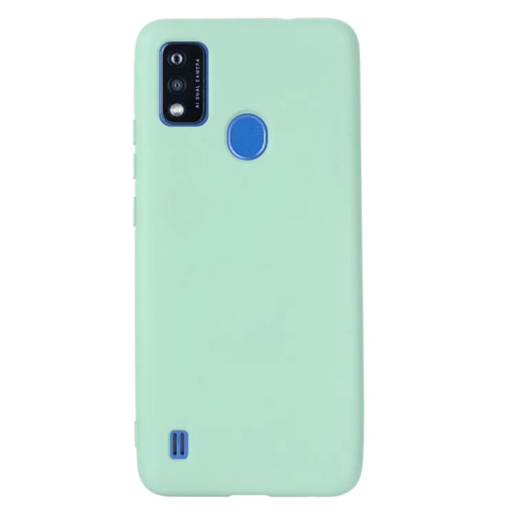 Liquid Silicone Phone Case for ZTE Blade A51, Thickening Design Soft Microfiber Lining Cushion Cellphone Guard Protective Cover - Green
