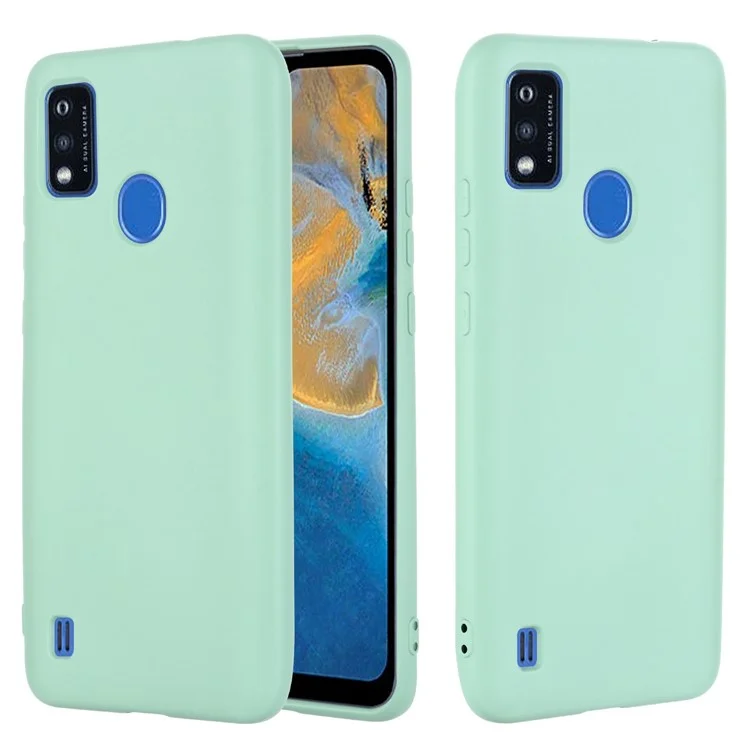 Liquid Silicone Phone Case for ZTE Blade A51, Thickening Design Soft Microfiber Lining Cushion Cellphone Guard Protective Cover - Green