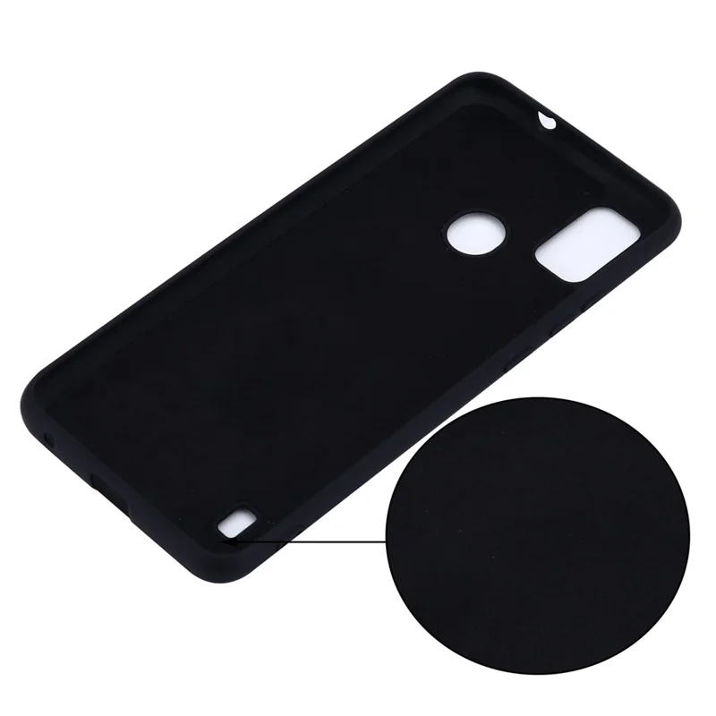 Funda de teléfono de silicona líquida para ZTE Blade A51, diseño de refuerzo, forro de microfibra suave, amortiguación de la carcasa del teléfono celular, cubierta protectora - negro