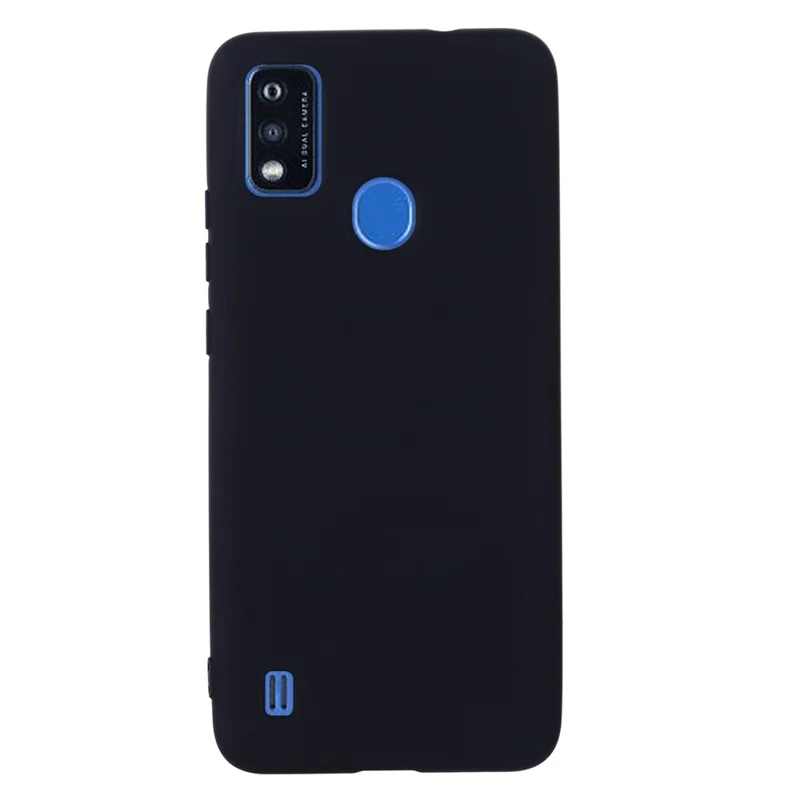 Funda de teléfono de silicona líquida para ZTE Blade A51, diseño de refuerzo, forro de microfibra suave, amortiguación de la carcasa del teléfono celular, cubierta protectora - negro