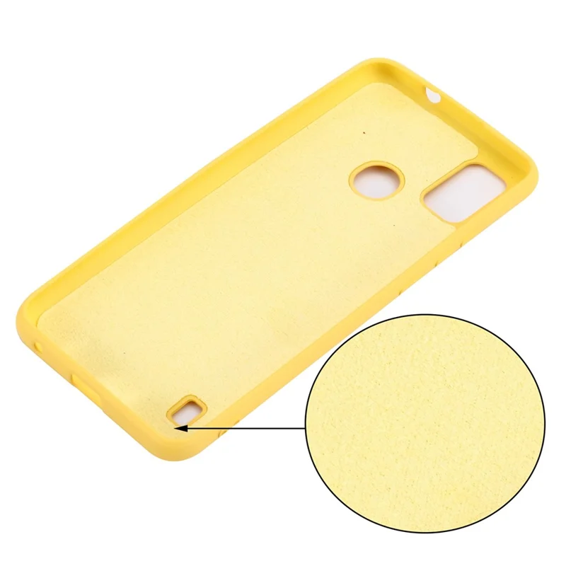 Liquid Silicone Phone Case for ZTE Blade A51, Thickening Design Soft Microfiber Lining Cushion Cellphone Guard Protective Cover - Yellow