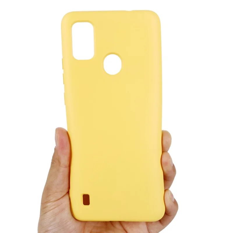 Liquid Silicone Phone Case for ZTE Blade A51, Thickening Design Soft Microfiber Lining Cushion Cellphone Guard Protective Cover - Yellow