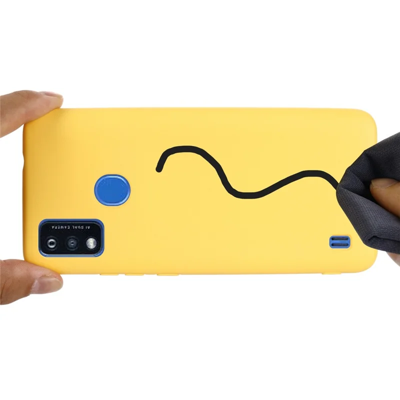 Liquid Silicone Phone Case for ZTE Blade A51, Thickening Design Soft Microfiber Lining Cushion Cellphone Guard Protective Cover - Yellow