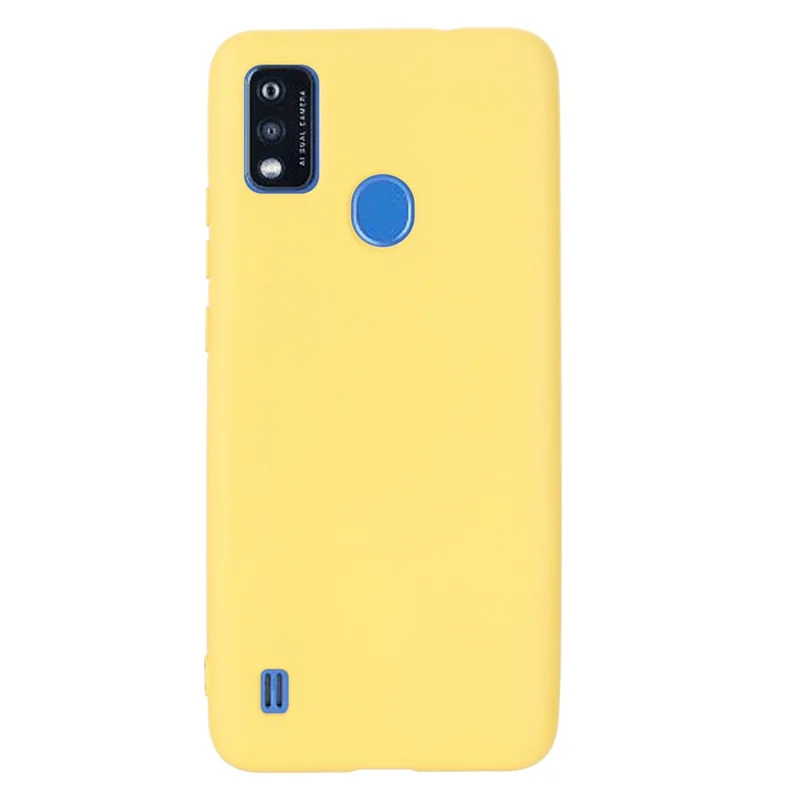 Liquid Silicone Phone Case for ZTE Blade A51, Thickening Design Soft Microfiber Lining Cushion Cellphone Guard Protective Cover - Yellow