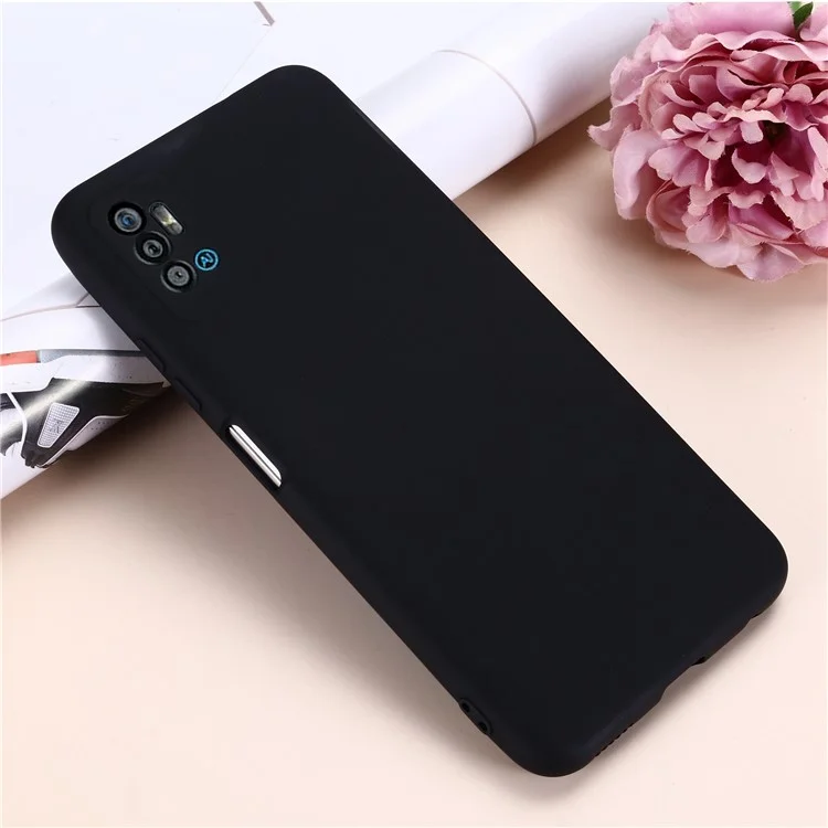 Liquid Silicone Phone Case for ZTE Blade A71, Collision Resistant Thickening Design Soft Microfiber Lining Cushion Protective Cover - Black