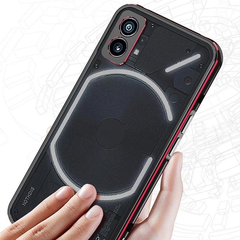 For Nothing phone (1) 5G Metal Bumper Case Two Section Phone Cover with Camera Lens Cover - Silver