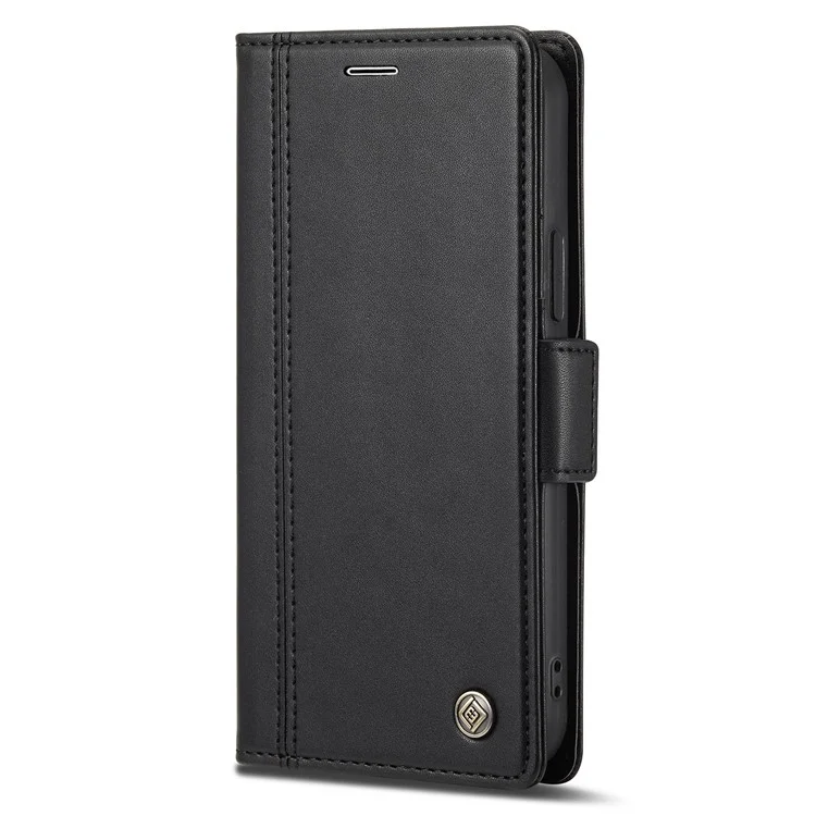 Lc. Imeeke Phone Stand Capa Para Iphone 14 Max 6,7 Polegadas, Coloques Magnéticos Duplos PU PU Caixa à Prova de Gota Com Carteira - Preto
