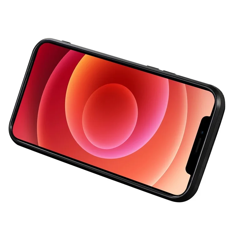 Pour iPhone 13 Pro Max 6.7 pouces Étui de Téléphone Portable Résistant aux Rayures Design Portefeuille Revêtement en Cuir TPU - Noir