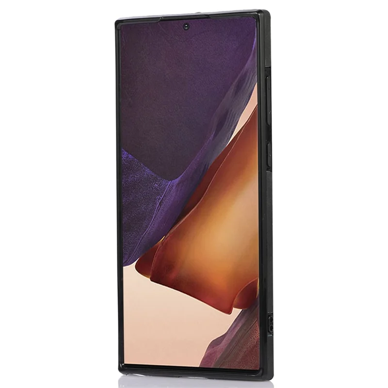 For Samsung Galaxy S22 Ultra 5G Foldable Wallet Design Leather Coated TPU Phone Case Shockproof Mobile Phone Shell - Black