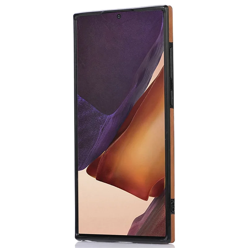 For Samsung Galaxy S22 Ultra 5G Foldable Wallet Design Leather Coated TPU Phone Case Shockproof Mobile Phone Shell - Brown