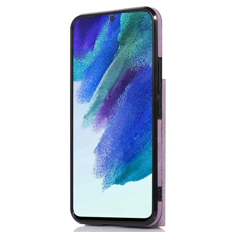 Für Samsung Galaxy S22+ 5G Wallet Design Phone Case Wear-resistant Multiple Card Slots Lederschicht Tpu-abdeckung - Violett