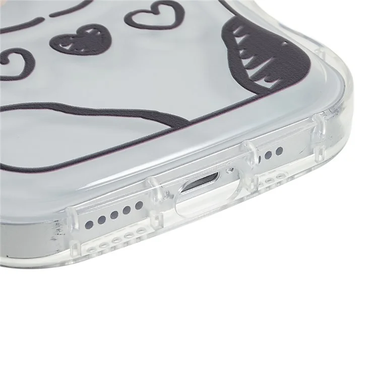 Pattern Printed Phone Case for iPhone 12 6.1 inch, Wave-shaped Edge Anti-scratch Soft TPU Back Cover - Lines / Dog