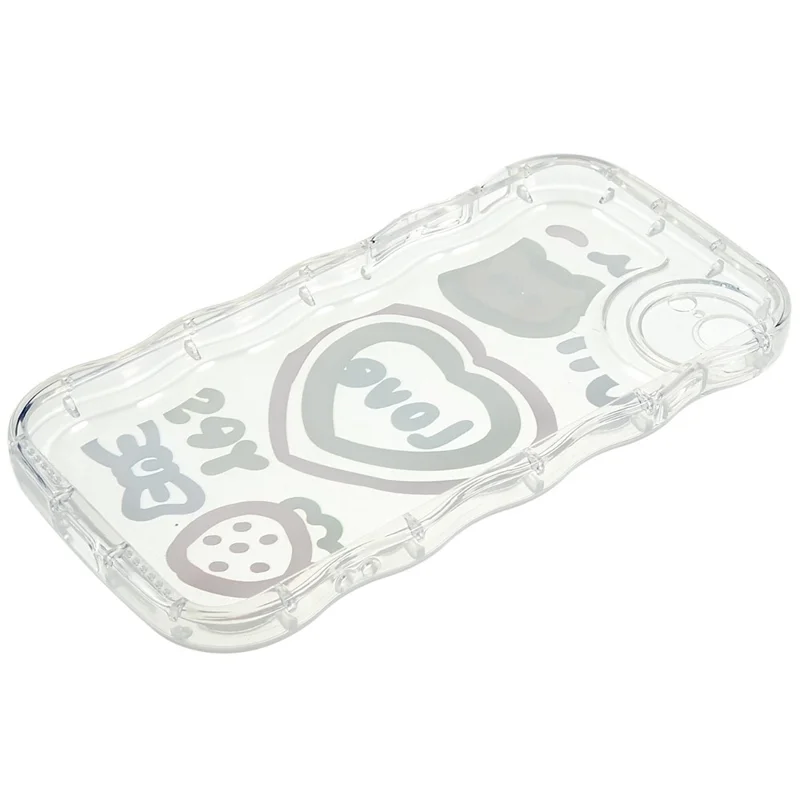 For iPhone 7 / 8 4.7 inch / SE (2020) / SE (2020) Pattern Printed Soft TPU Cover Wave-shaped Edge Precise Cutout Case - Strawberry / Heart