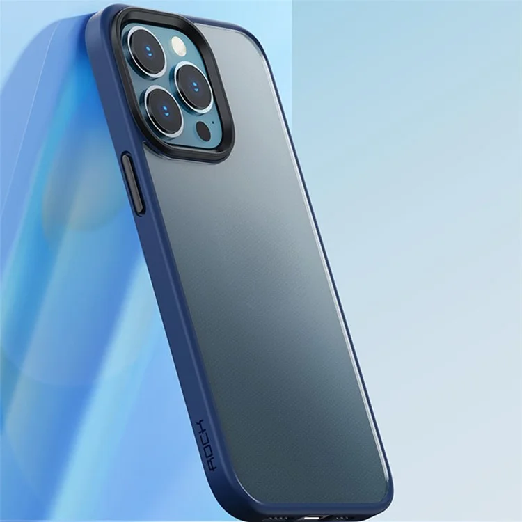 ROCK Protective Case for iPhone 14 Pro 6.1 inch Transparent Phone Cover TPU+PC Anti-Fall Slim Case - Blue