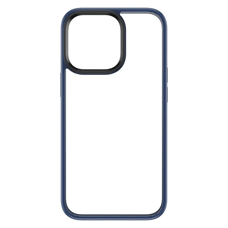 ROCK Transparent Phone Case for iPhone 14 Pro Max 6.7 inch Protective Cover TPU+PC Anti-Drop Slim Case - Blue