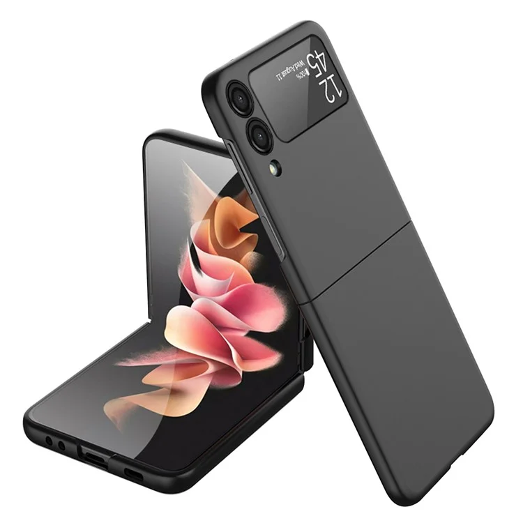 Für Samsung Galaxy Z Flip4 5G Rubberized Ultra Slim Folding PC Phone Case Anti-fingerprint Cover - Schwarz