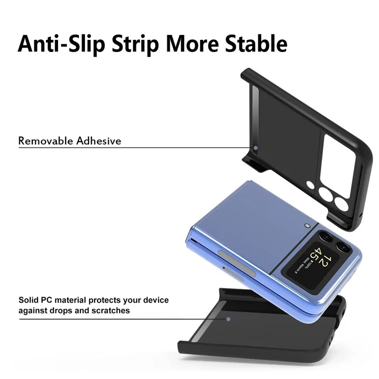 Für Samsung Galaxy Z Flip4 5G Rubberized Ultra Slim Folding PC Phone Case Anti-fingerprint Cover - Schwarz
