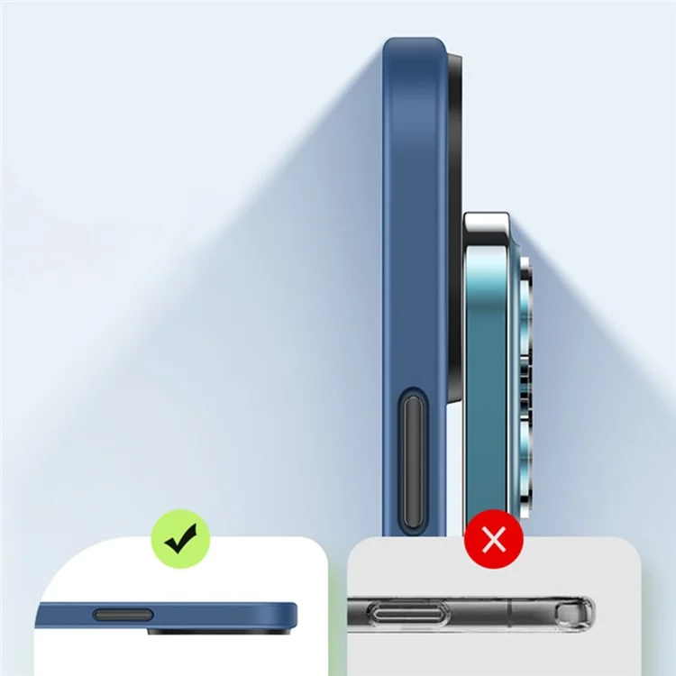 Rock Transparent Phone Case Pour Iphone 14 6,1 Pouces Tpu + pc Téléphone Anti-drop Couverture de Téléphone Résistant Aux Rayures - Bleu