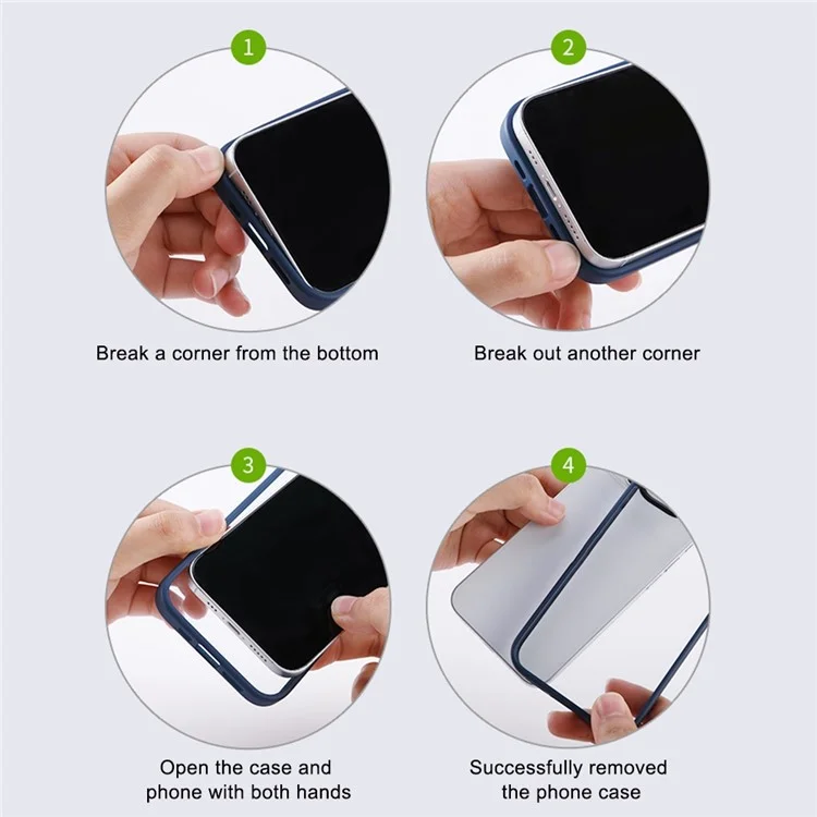 Rock Transparent Phone Case Pour Iphone 14 6,1 Pouces Tpu + pc Téléphone Anti-drop Couverture de Téléphone Résistant Aux Rayures - Bleu
