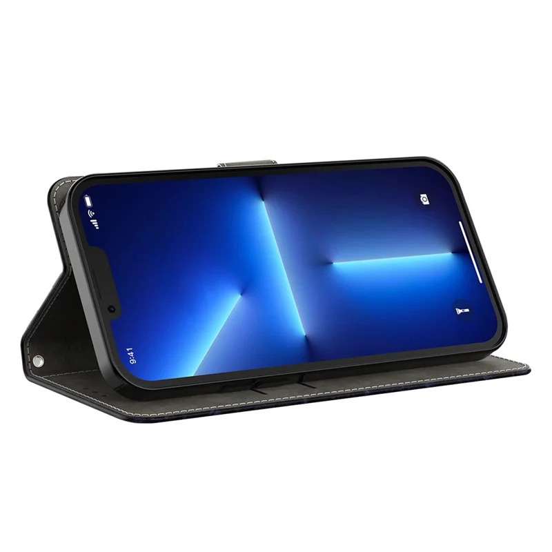 Telefonhülle Für Iphone 14 6,1 Zoll, Standfunktion 3D -muster Druck PU Leder + TPU -brieftaschen -schutz Mit Riemen - Rose