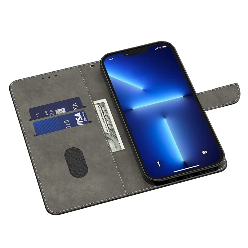 Telefonhülle Für Iphone 14 6,1 Zoll, Standfunktion 3D -muster Druck PU Leder + TPU -brieftaschen -schutz Mit Riemen - Rose