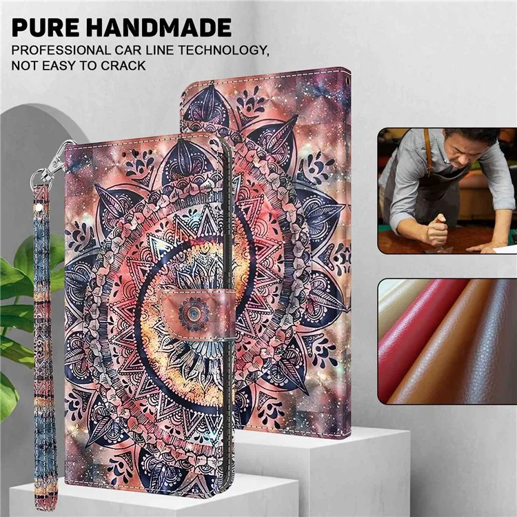 Per Samsung Galaxy A13 4G / 5G / A04s 4G (164,7 x 76,7 x 9,1 mm) Custodia a portafoglio in pelle PU con stampa creativa 3D, design a portafoglio, supporto magnetico con cinturino - Mandale colorate