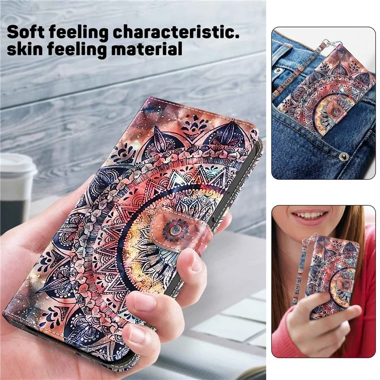 Per Samsung Galaxy A13 4G / 5G / A04s 4G (164,7 x 76,7 x 9,1 mm) Custodia a portafoglio in pelle PU con stampa creativa 3D, design a portafoglio, supporto magnetico con cinturino - Mandale colorate