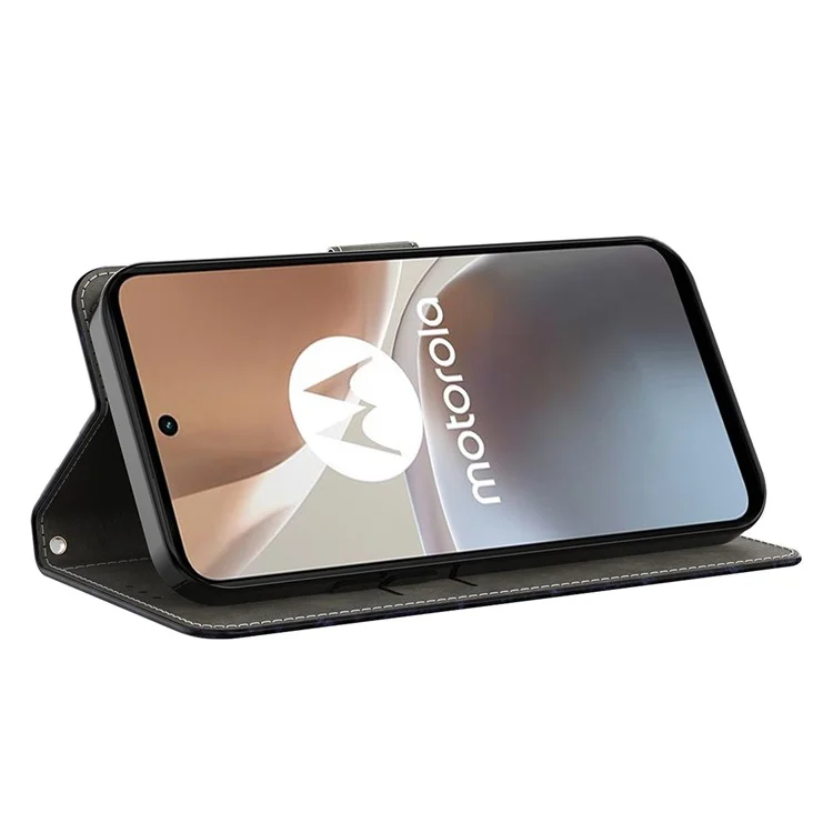Para Motorola Moto G42 4G Impressão de Padrão 3D Caso da Carteira de Couro PU Suporte Magnético Proteger Flip Cover com Alça - Borboletas Douradas