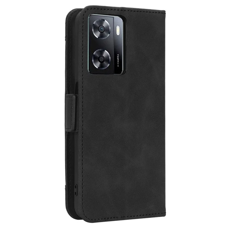 Cover protettiva antigraffio per Oppo A57 4G / A57s 4G / A57 (CPH2387) (Versione Taiwan) Custodia Flip in pelle PU con scomparti multifunzione - Nero