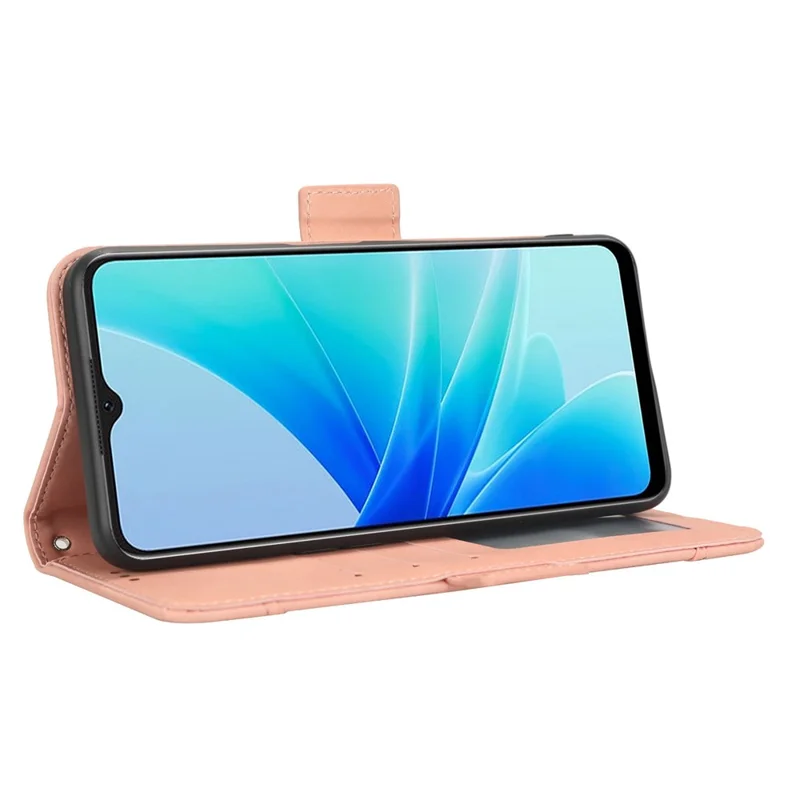 Funda de teléfono a prueba de arañazos para Oppo A57 4G / A57s 4G / A57 (CPH2387) (Versión de Taiwán) Funda de billetera de cuero de PU con múltiples ranuras para tarjetas - Rosa