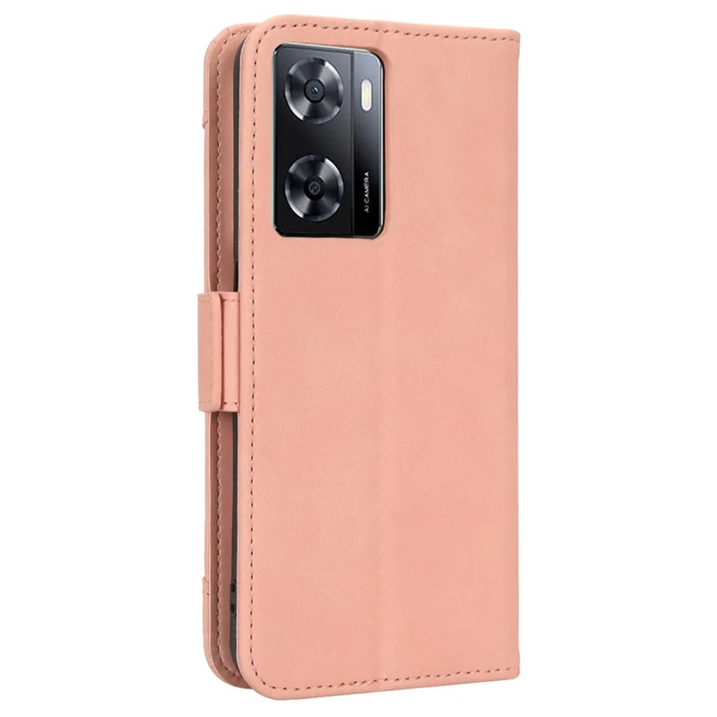 Funda de teléfono a prueba de arañazos para Oppo A57 4G / A57s 4G / A57 (CPH2387) (Versión de Taiwán) Funda de billetera de cuero de PU con múltiples ranuras para tarjetas - Rosa