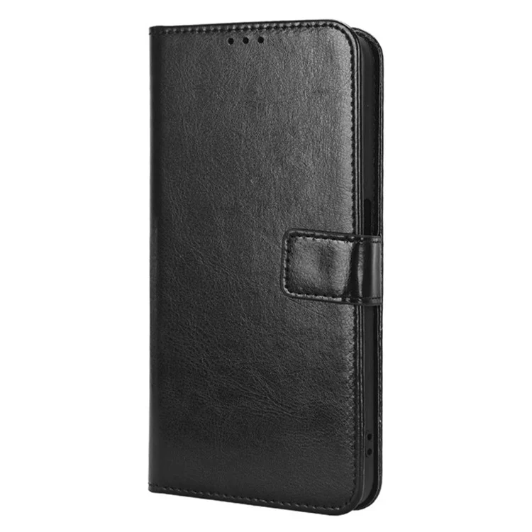Crazy Horse Texture Téléphone Case Pour Oppo A57 4G / A57 (CPH2387) (version Taiwan), Couverture de Portefeuille de Retournement de Téléphone en Cuir PU Anti-bas - le Noir