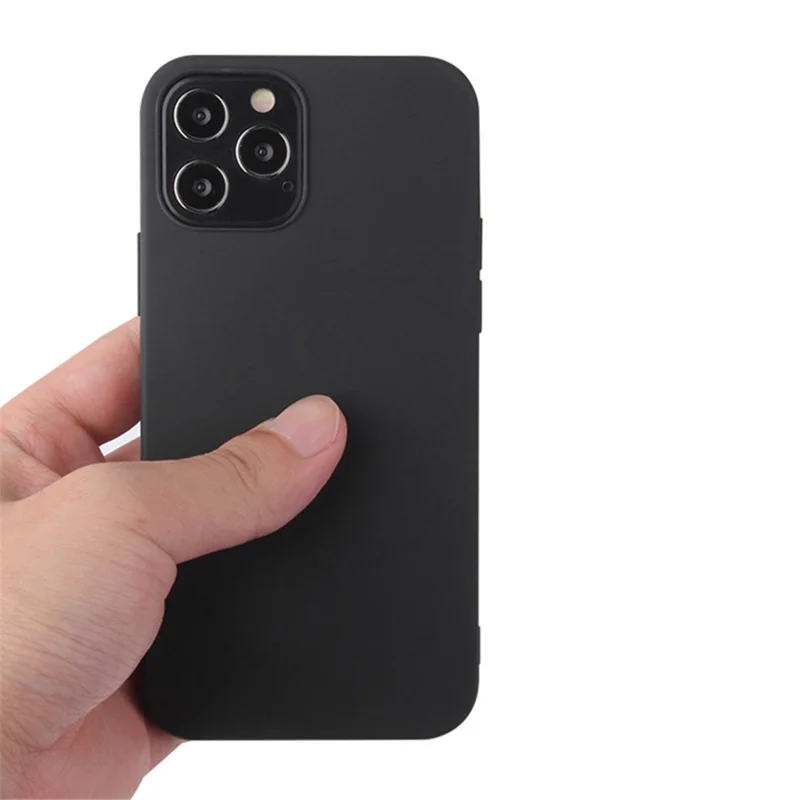 For iPhone 14 Pro Max 6.7 inch Matte TPU Phone Drop-proof Cover Anti-scratch Protective Case - Black