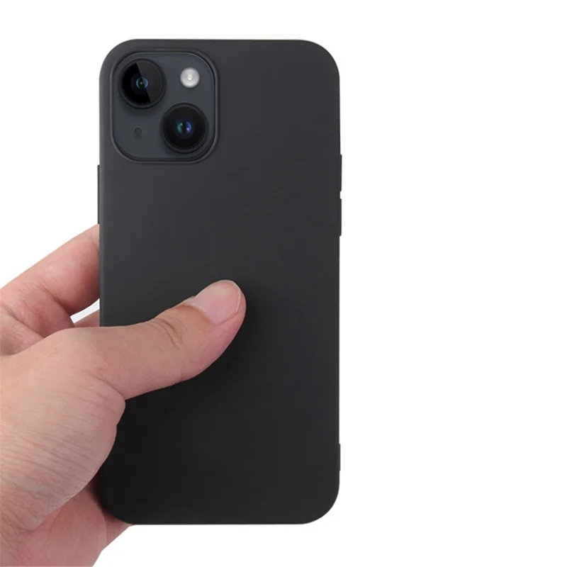 For iPhone 14 / 13 Matte Surface Flexible TPU Phone Cover Anti-Drop Back Case - Black