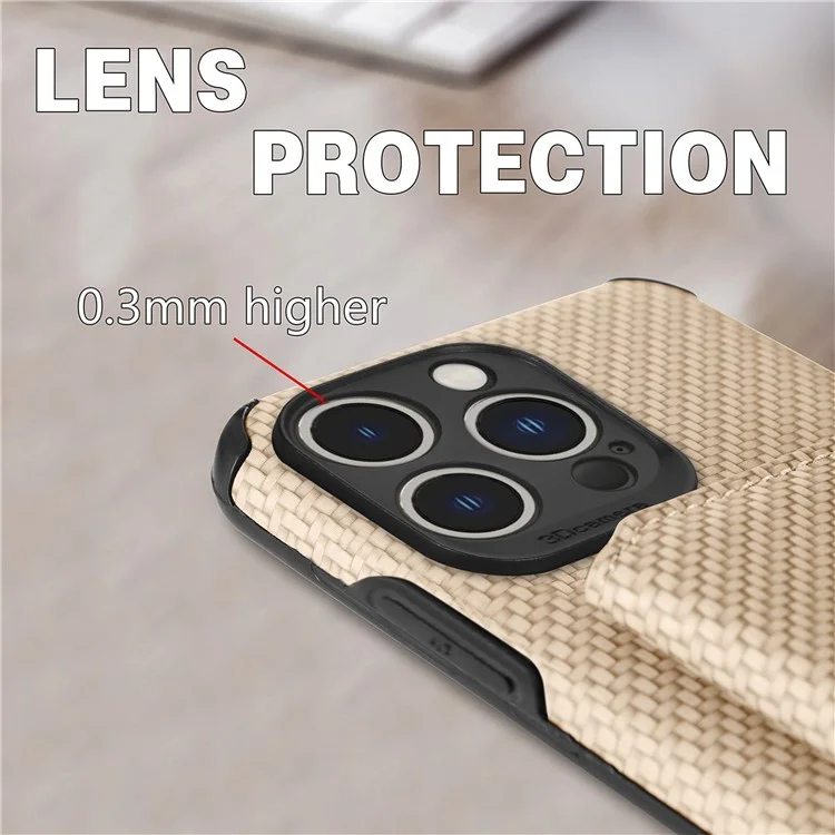 For iPhone 14 Pro Max 6.7 inch Carbon Fiber Texture RFID Blocking Wallet Design Phone Case Leather Coated TPU Anti-scratch Magnetic Cover with Kickstand - Green
