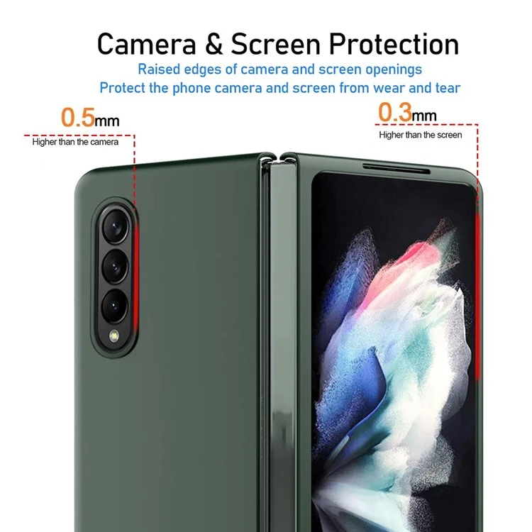 For Samsung Galaxy Z Fold4 5G Ultra Slim Rubberized Folding PC Phone Case Anti-scratch Cover - Black