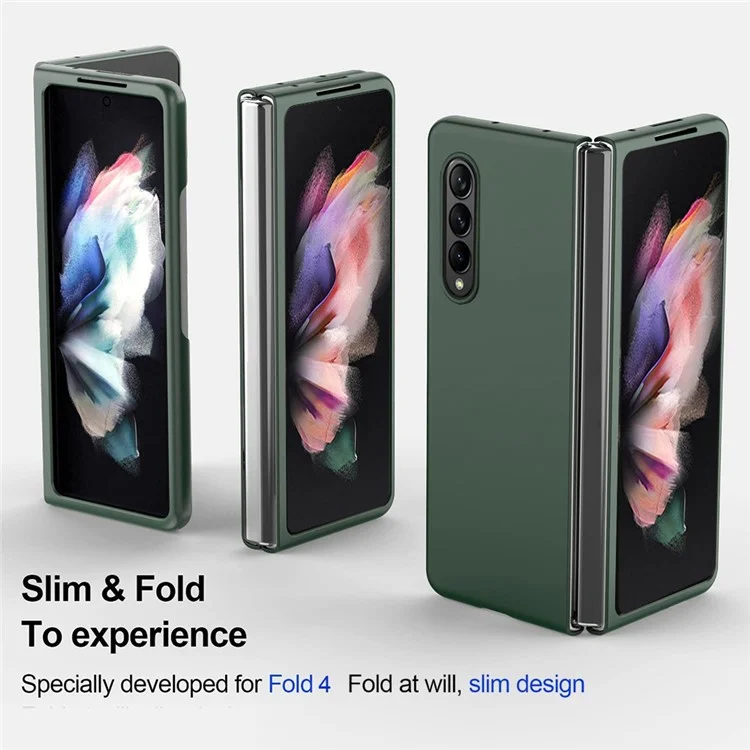For Samsung Galaxy Z Fold4 5G Ultra Slim Rubberized Folding PC Phone Case Anti-scratch Cover - Black
