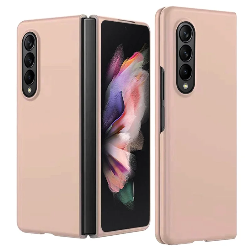 For Samsung Galaxy Z Fold4 5G Ultra Slim Rubberized Folding PC Phone Case Anti-scratch Cover - Gold